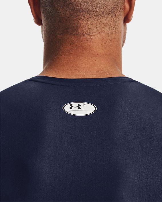 Men's UA Iso-Chill Compression Short Sleeve in Blue image number 3
